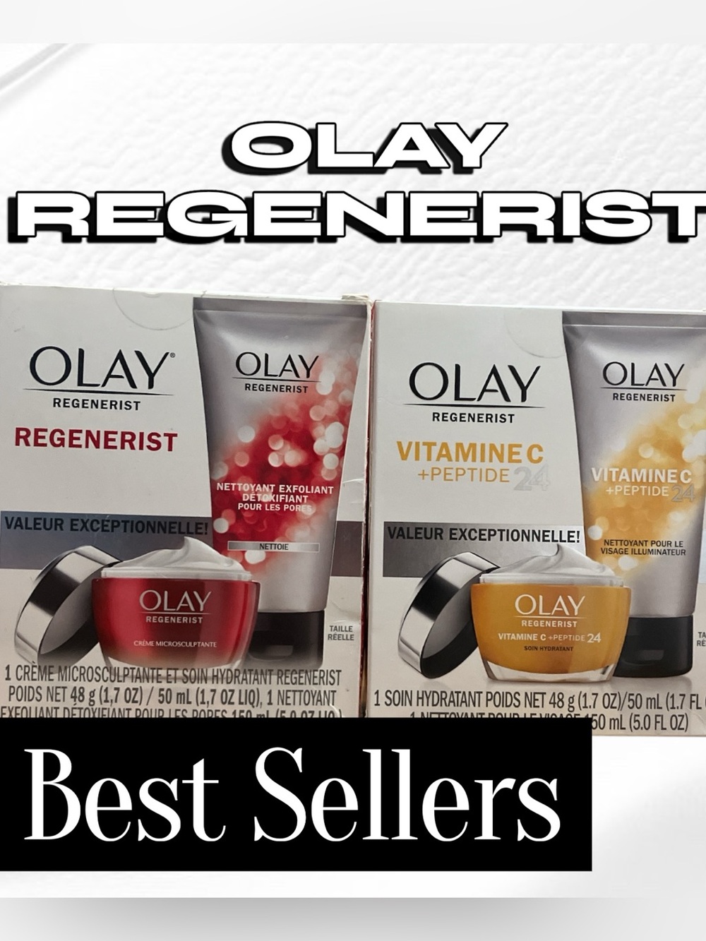 BUNDLE 2 NIB OLAY Regenerist Duo Value Vitamin C Peptide and Original Regenerist